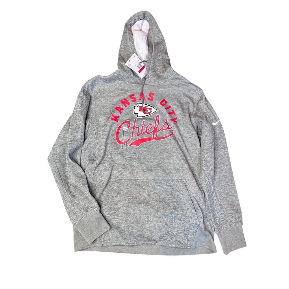 NEW Nike Large Kansas City Chiefs Dri Fit Hoodie Mens Gray Kangaroo Pocket NFL - Picture 4 of 6